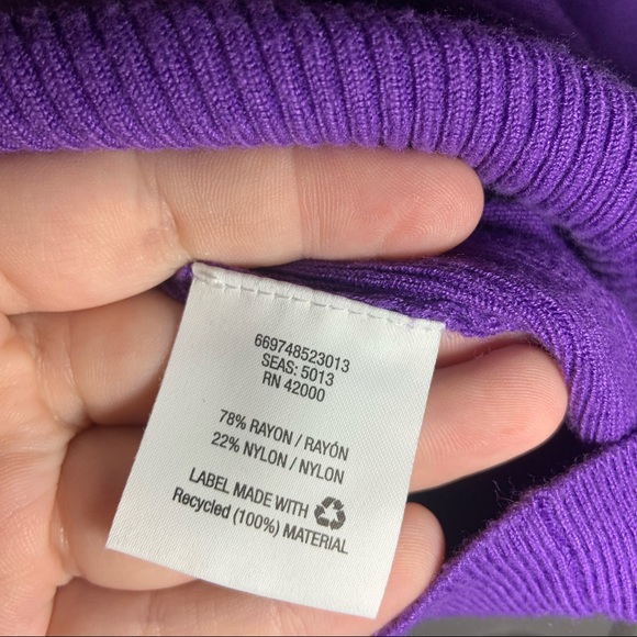 Attention Purple Knit Scoop Neck Long Sleeve Sweater size XXL - Picture 7 of 8